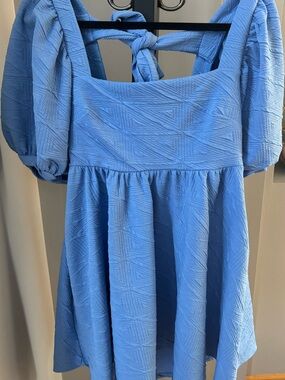 Free People “Violet” Mini Dress with Puff Sleeves